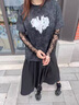BASIC HOUSE/百家好美式復古假兩件拼接蕾絲長袖T恤女2025夏季新款百搭時尚 黑色 S 曬單實拍圖