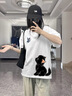 一寸相思聯(lián)名可愛小貓純棉短袖夏季t恤女2025新款洋氣夏裝顯瘦小個子上衣 白色-可愛貓咪 XL (110-125斤） 曬單實拍圖