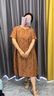 SUSTYLE奢侈高端品牌女裝天絲連衣裙女?huà)寢屝€(gè)子夏季氣質(zhì)寬松裙子 橘黃 2XL 建議145-160斤左右 曬單實(shí)拍圖