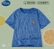 迪士尼兒童短袖t恤夏透氣運動(dòng)短袖男童速干t恤冰絲PBZPY0029 深藍120 曬單實(shí)拍圖