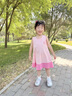 巴帝巴帝女童裙子兒童連衣裙中小童裝夏季薄款無(wú)袖公主裙夏裝新款衣服 小花朵粉 110 曬單實(shí)拍圖