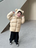 高梵兒童羽絨服黑金5.0鵝絨服男女童寶寶輕薄短款面包服保暖羽絨外套 YT芝士米 110 【充絨量87g】 曬單實拍圖