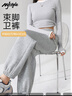 MJ STYLE橡筋收腳褲女2025秋季新款運動(dòng)衛褲高腰休閑寬松舒適純色百搭長(cháng)褲 曬單實(shí)拍圖