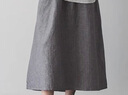 無印良品（MUJI）女式 漢麻棉輕便長裙 長半身裙女裙子 25年夏季女裝 BE1VBC5S 灰色條紋 L （165/70A） 曬單實拍圖