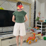 蔓爾依休閑褲女夏季2025新款韓版氣質(zhì)顯瘦闊腿褲短褲小個(gè)子時(shí)尚減齡套裝 上衣+褲子（配腰帶） L 曬單實(shí)拍圖