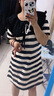 啄木鳥大碼寬松顯瘦遮肚短袖A字裙女夏季新款胖MM條紋娃娃領(lǐng)連衣裙300斤 圖片色 L 建議100斤-120斤 曬單實拍圖
