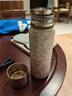 JRINKTEEA日本品牌純鈦保溫杯鈦水杯車(chē)載男士燜泡茶杯茶水分離杯戶(hù)外喝茶杯 隕花銀+杯套500ml無(wú)噴漆 曬單實(shí)拍圖