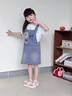 G.DUCKKIDS女童牛仔背帶裙套裝夏季2024新款中大童洋氣卡通短袖星黛露連衣裙 星黛露短袖+星黛露背帶裙 150 建議身高140-150cm年齡9-10歲 曬單實拍圖