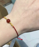 周六福  黃金轉運珠女款足金小金豆紅瑪瑙手繩 定價(jià) T 紅繩瑪瑙款 曬單實(shí)拍圖