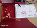 興穎韋雪黃金色鑲莫桑鉆貔貅金剛杵吊墜金包銀黃財神肖邦項鏈送女友 金1克-總重約7克-貔貅降魔杵肖邦鏈 曬單實拍圖