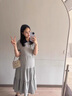 苒祺祺孕婦連衣裙夏款潮媽氣質(zhì)大碼裙子夏季寬松孕媽媽夏裝新款長裙薄款 灰色 L 曬單實拍圖
