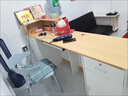 木之構(gòu)前臺接待臺美容院服裝店餐飲店公司吧臺收銀臺店鋪小型柜臺前臺桌 白色+金色楠木色【高臺在左】 120x45x100cm 曬單實拍圖