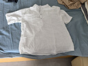 中國風(fēng)春夏寬松男士亞麻短袖棉麻休閑透氣5分半袖襯衫領(lǐng)T恤男 白色(無(wú)口袋) 4XL 【150-170斤穿】 曬單實(shí)拍圖
