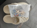 名創(chuàng)優(yōu)品（MINISO）洞洞鞋男女夏季外穿涼鞋防滑厚底踩屎感包頭涼拖鞋 卡其+海洋星星 曬單實拍圖