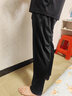 太子龍休閑褲男士2025新品冰絲涼感輕薄直筒長褲松緊腰休閑百搭通勤男褲 黑色 L 曬單實(shí)拍圖