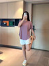 范斯蒂克（vansydical）跑步運動套裝女夏季修身晨跑速干透氣專業(yè)健身訓練氣質顯瘦瑜伽服 淺紫兩件套 TC60058 XXL(女款建議：135-150斤) 曬單實拍圖