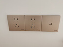 施耐德電氣 開關(guān)插座面板 86型暗裝家用墻壁電源插座面板 皓呈系列珍珠金色 二開雙控 開關(guān) 曬單實拍圖