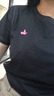 Navigare意大利小帆船短袖T恤衫女夏季圓領(lǐng)百搭體恤衫修身短款基礎(chǔ)款上衣 暗夜黑 M 曬單實拍圖
