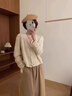 DGOV小香風(fēng)毛衣外套女秋季2025新款上衣女韓版寬松百搭顯瘦針織開衫女 卡其色 S 95斤內(nèi) 曬單實(shí)拍圖