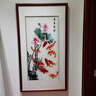 瑪朵維汀新中式蘇繡九魚圖玄關(guān)裝飾畫豎版手工刺繡走廊過道背景畫掛墻壁畫 《年年有余》 尺寸：65*125cm 曬單實(shí)拍圖