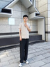 Cebrodz法國 休閑褲男2025年夏季薄款寬松直筒男褲垂感速干冰絲彎刀褲子 黑色 L 曬單實拍圖