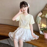 女童套裝夏季2025新款兒童洋氣棉布T恤女孩夏裝時髦蛋糕裙兩件套 套裝【T恤+半身裙】買套裝更實惠 140 曬單實拍圖