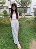 建功闊腿褲垂感休閑褲女夏季薄款褲子女裝2025年新款寬松慵懶西裝褲子 【鏤空闊腿褲】 輕薄透氣丨帶內(nèi)襯 XL （建議126-140斤） 曬單實(shí)拍圖