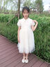 G.DUCKKIDS小黃鴨女童漢服連衣裙夏裝2025新款兒童裙子夏季新中式小女孩中國(guó) 杏色 140 cm 曬單實(shí)拍圖
