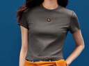 森馬（Semir）瘋狂動物城短袖T恤女短款修身顯瘦夏2025刺繡套頭衫109325100022 曬單實(shí)拍圖