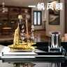 晶亦求精一帆風(fēng)順帆船辦公室桌面擺件水晶筆筒高檔送老師老板戰(zhàn)友退伍禮物 一帆風(fēng)順*透明底座 35*12*23厘米 曬單實(shí)拍圖