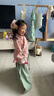 羅蒙女童漢服兒童唐裝中國風(fēng)小女孩古裝襦裙夏季款連衣裙畢業(yè)演出服 粉綠色襖裙 HA1004 120 曬單實拍圖