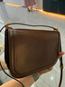 CHARLES&KEITH復古鎖扣豆腐包單肩斜挎包包女包生日禮物七夕禮物CK2-80781400 DARK BROWN深棕色CK2-80782444 S/M 曬單實(shí)拍圖