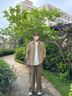 Foss Phil長(zhǎng)袖襯衫男士春秋季日系純色休閑高級(jí)感襯衣外套男G2510卡其L 曬單實(shí)拍圖