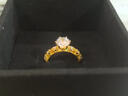 中鑫珠寶人生一克拉黃金鉆戒足金鑲嵌鋯石蕾絲公主戒指求婚結婚女戒 金重3.58克（10圈號） 曬單實拍圖