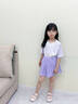 小豬彼特兒童羽毛球服套裝夏季女童速干衣乒乓網(wǎng)球運動服夏天大童跑步訓(xùn)練 18828白色18519紫色運動套裝無鞋 170 cm 曬單實拍圖