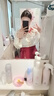 聞鶯燕春季改良漢服成人女重工刺繡織金馬面裙套裝結(jié)婚訂婚婚服 杏色上衣+織金馬面裙+云肩 M （建議體重100-115斤） 曬單實拍圖