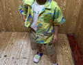 齊齊熊男童套裝夏裝戶外速干三件套寶寶襯衫多巴胺夏季男孩小童裝 曬單實拍圖