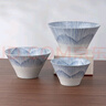 美濃燒（Mino Yaki）日式布目藍繪斗笠碗小清新家用三件套釉下彩進(jìn)口餐具套裝 7.5英寸斗笠碗 曬單實(shí)拍圖