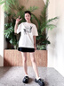 鉑吶苓洞洞鞋女款夏季花朵外穿厚底增高防臭防滑EVA沙灘包頭半拖鞋涼拖 洞洞鞋黑【花朵】 38 -39 曬單實(shí)拍圖