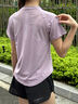 phigeer網(wǎng)紗透氣健身服短袖速干跑步訓練服女夏季寬松瑜伽服薄款運動(dòng)上衣 藕紫短袖 M 曬單實(shí)拍圖