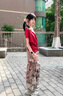 勤記斜肩上衣女高級感露肩短袖t恤女酒紅色斜肩露肩純綿短袖t恤女夏季 酒紅色 M100斤以內(nèi) 均碼 曬單實拍圖