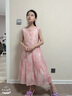 皮爾卡丹（pierre cardin）女童夏裝裙子2025新款童裝兒童夏天雪紡公主裙女大童夏季連衣裙潮 粉色 120 cm 曬單實(shí)拍圖