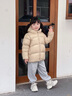 高梵兒童羽絨服黑金5.0鵝絨服男女童寶寶輕薄短款面包服保暖羽絨外套 YT芝士米 120 【充絨量101g】 曬單實拍圖
