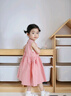 歐姆熊女童連衣裙夏季2025新款洋氣時(shí)髦小女孩寶寶兒童夏裝衣服公主裙子 粉紅色 140 CM 曬單實(shí)拍圖