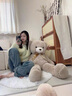 法莫奇毛絨玩具大號泰迪熊玩偶公仔女孩陪睡安撫抱枕娃娃送女友生日禮物 泰迪熊 白色 1.4米 曬單實拍圖