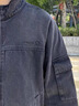 Teenie Weenie Men小熊男裝復古街頭風質感挺闊寬松字母刺繡牛仔夾克 黑色 M 曬單實拍圖