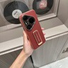 安柏?！就髱еЪ堋窟m用華為pura80pro手機殼pura80ultra/p80pro+保護套真素皮p80全包防摔輕奢商務高級 【釉紅色】防摔腕帶 | 秒變支架 | 鏡頭全包 華為Pura80Pro  曬單實拍圖