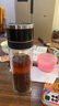 一鍵速開雙層玻璃杯車載雙層玻璃水杯保溫杯茶杯茶水水杯水壺速開 千層底一件速開黑色蓋400ML 曬單實(shí)拍圖