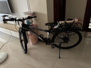 EG7山地自行車成人學(xué)生變速越野單車雙減震賽車26寸青少年男女 輻條【加厚防滑輪-更安全】黑白 26寸21速【適合：160-180CM】 曬單實(shí)拍圖