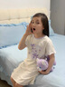 班納班納女童睡裙夏季純棉2025新款親膚中大童洋氣薄款家居服兒童夏裝睡衣 e文藝花香草綠 160 曬單實(shí)拍圖